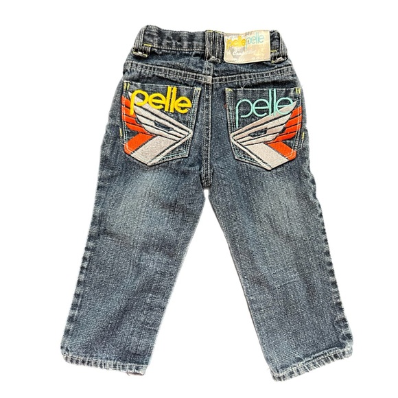 Pelle Pelle Embroidered Blue Denim Jeans - 2T - Picture 1 of 8